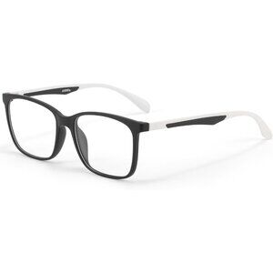 Unisex White-Grey Square Lightweight Frame Anti Eyestrain Light Blocking Glasses